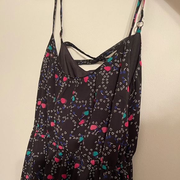 Black Maxi Dress with Heart Shaped Patterns - Picture 2 of 4